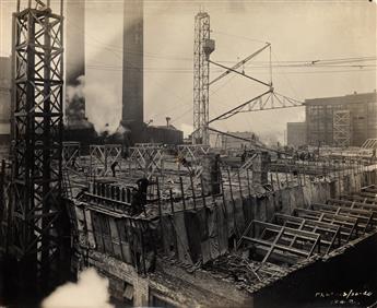 (B.F. GOODRICH COMPANY) An engineers album with 37 photographs documenting the expansion and construction of the B.F. Goodrich plant i